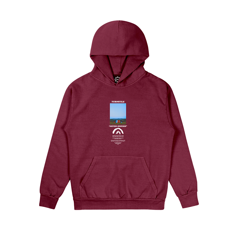 TURNSTILE "NEVER ENOUGH COLOR WALL" MAROON HOODIE